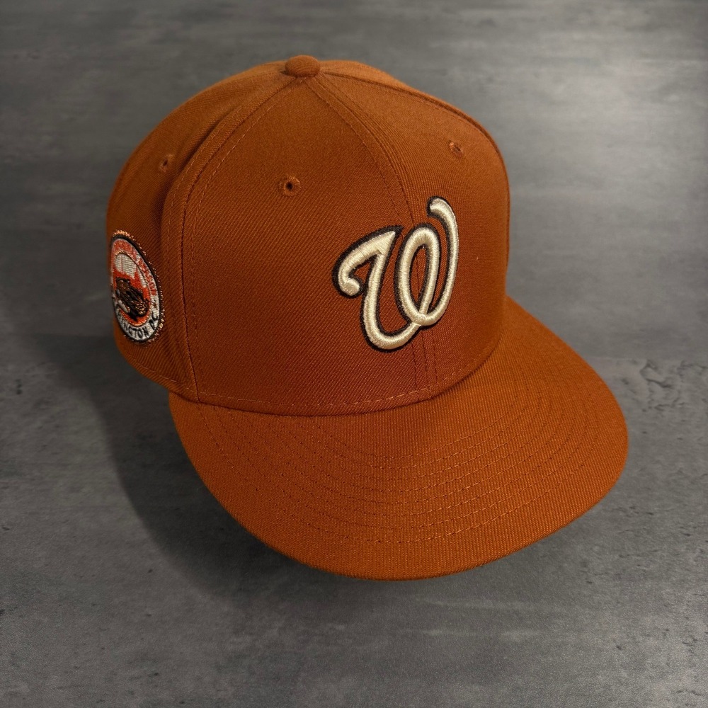 Hat Club Washington Nationals New Era Cap 7 5/8 Campfire Rust Burnt Orange Brown